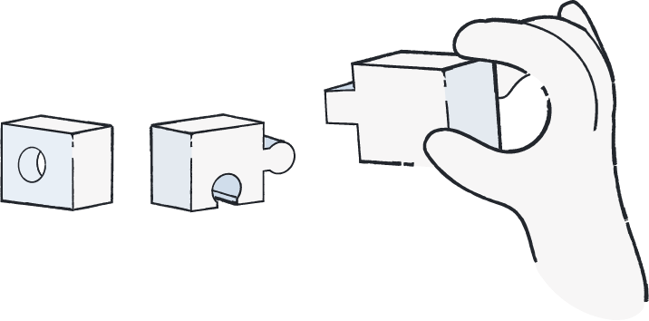 illustration of hand builing puzzle